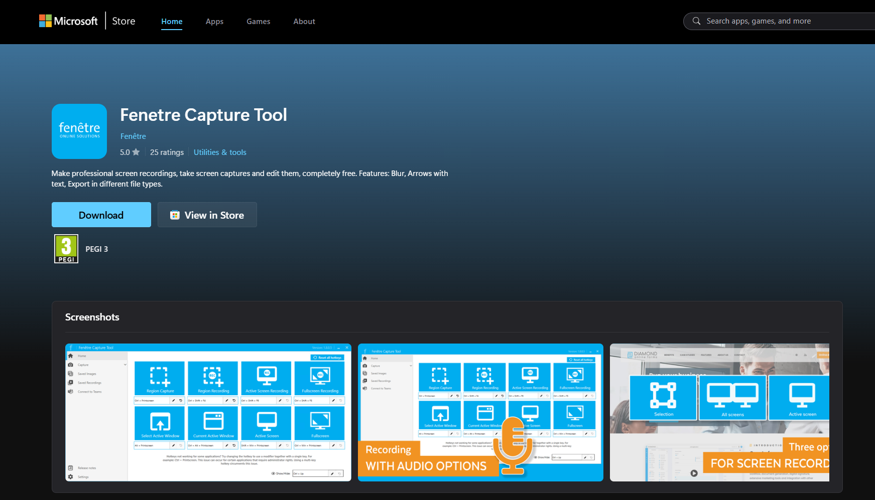 Capture Tool In The Windows Store